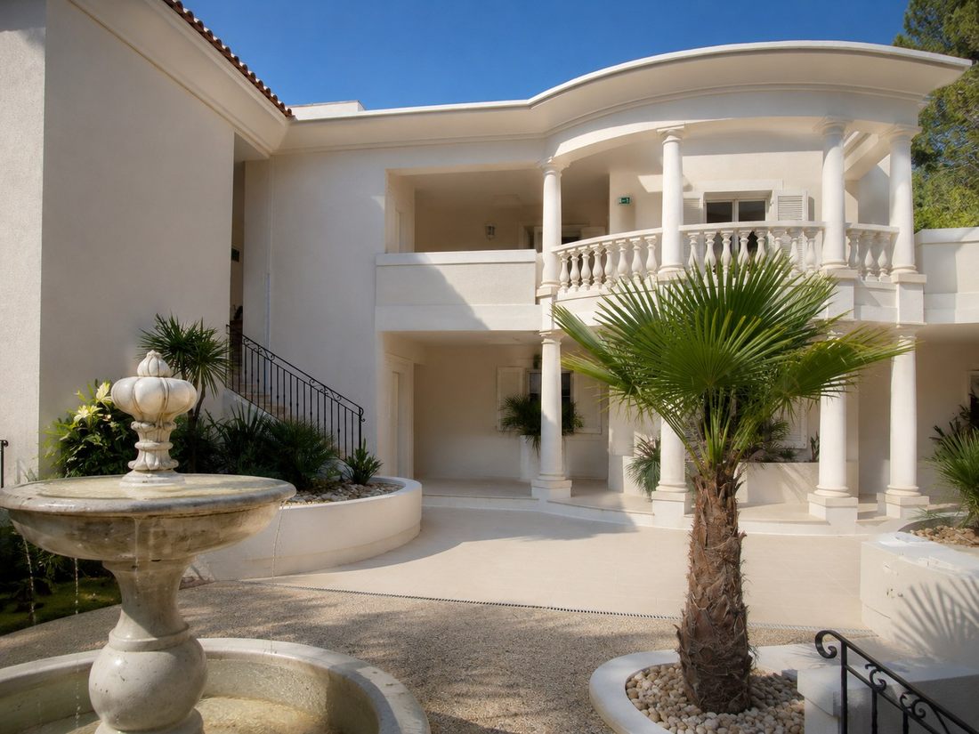 Patio et fontaine