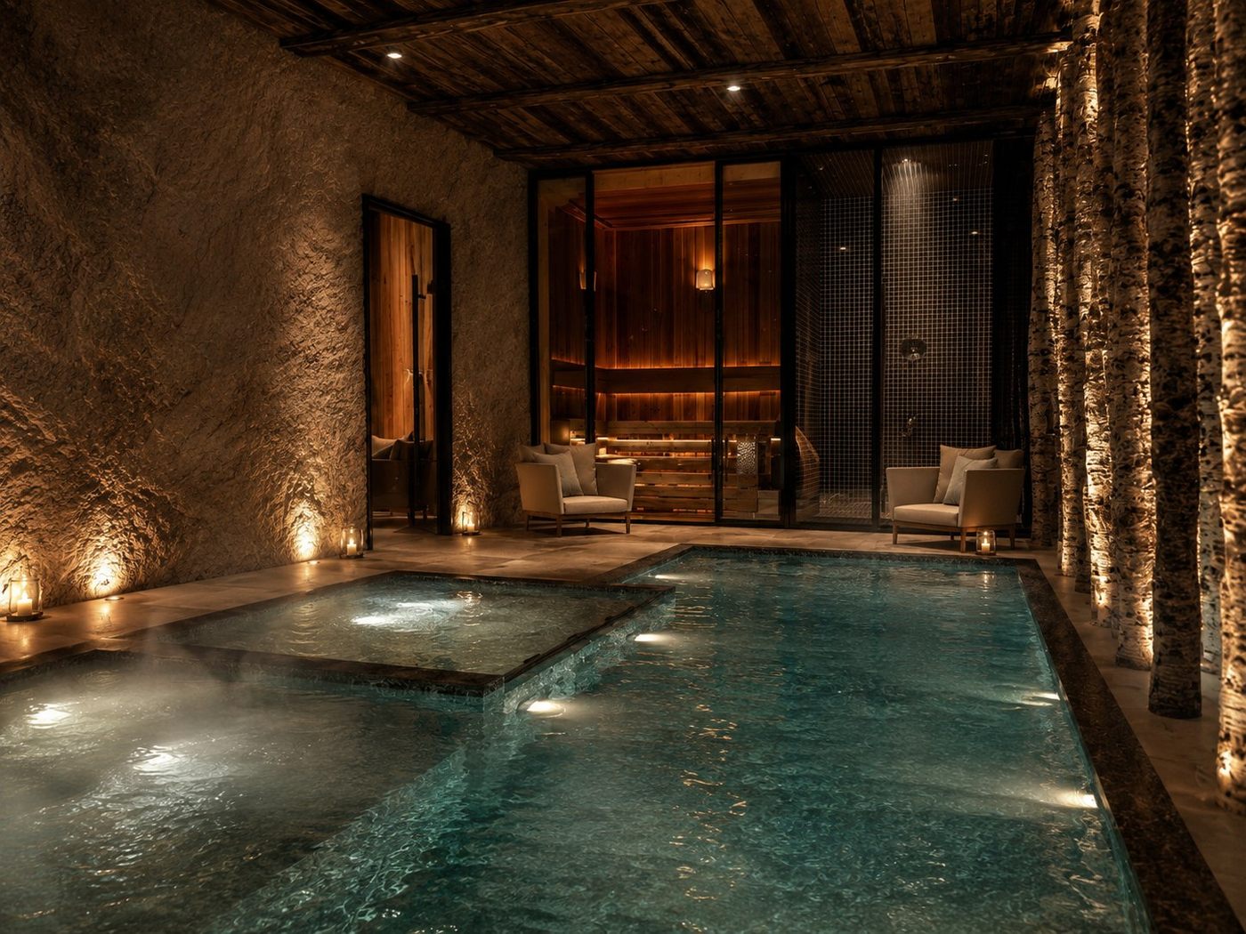 Le spa et sa piscine intérieure